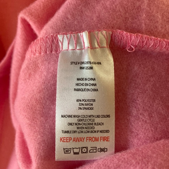 Rae Dunn Pink Fleece Lined LOVE  Hoodie Size Large New With Tags - Picture 3 of 7